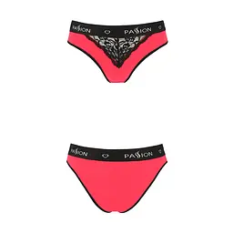Трусики з широкою гумкою і мереживом Passion PS001 PANTIES M, red-black - мініатюра 4