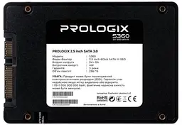 Твердотільний накопичувач SSD 256Gb, S360, SATA3, 2.5" Prologix teh0027768 - мініатюра 2