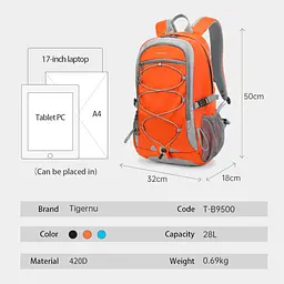 Рюкзак Tigernu T-B9500 15.6" Orange - мініатюра 6