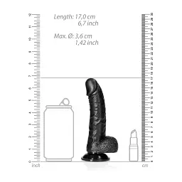 Фалоімітатор RealRock Curved 6" 17 см (чорний) - мініатюра 3