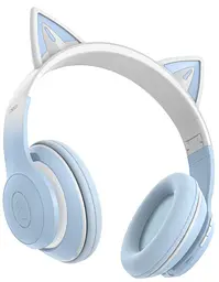 Бездротові навушники XO BE38 Cats Ear Colourful Lights Синій - мініатюра 3