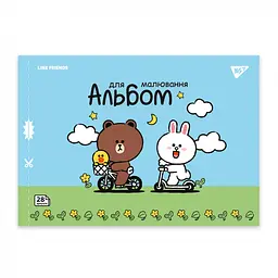 Набір альбомів для малювання з перфорацією Yes Line Friends А4 28 аркушів скоба 4 шт. (130605) - мініатюра 3