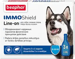 Каплі від бліх і кліщів для собак вагою 15-30 кг Beaphar IMO Shield 3 шт/уп