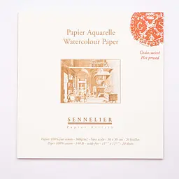 Склейка для акварелі Sennelier, 20 аркушів, гаряче пресування, 300 г/м, 30x30 см - мініатюра 5