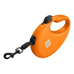 Повідець-рулетка для собак Waudog R-leash з контейнером для пакетів світловідбивна стрічка M до 20 кг 5м помаранчевий - мініатюра 5
