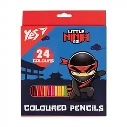 Олівці кольорові Yes Ninja, 24 кольори, синій
