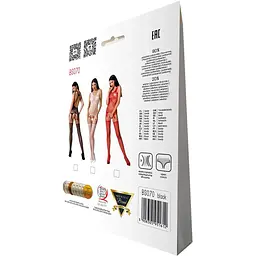 Бодістокінг Passion BS070 Red, комбінезон, імітація панчох і ажурного топа - мініатюра 6