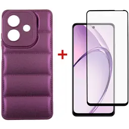 Чохол до мобільного телефона Dengos Oppo A3X Soft + glass (Purple)