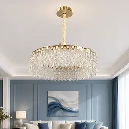 Велика золота кришталева LED люстра 582-800GD Artlight діаметром 80 см