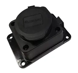 Розетка-колодка одинарна вологозахищена з кришкою Lumano Arctic IP44 Waterproof с/з 16A чорна