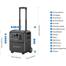Портативна зарядна станція Bluetti Elite 320 LiFePO4, 3200 Вт/ч 1800 Вт (ELITE 320) - мініатюра 6