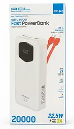 Портативний повербанк ACL PW-140 Power bank 20000 мАг Білий (2104618843) - мініатюра 7