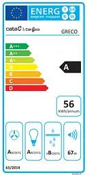 Витяжка похила Cata & Can Roca 80 см 1400 м.куб/рік Greco 80 wh білий - мініатюра 2