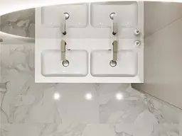 Умивальник Miraggio DELLA 1100-2 (0000168) Miramarble, Глянцевий, Накладний/Врізний, Білий - мініатюра 7