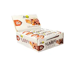 Батончик FitWin YUMMY Bar 36% no added sugar, 12*55 грам - Шоколад-карамель