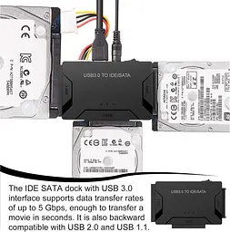 USB 3.0 адаптер Aicharynic SATA/IDE для HDD та SSD 2.5"/3.5" - мініатюра 2