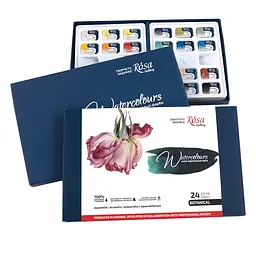 Набір акварельних фарб Botanical, 24х2,5 мл кювета, картонний пенал ROSA Gallery (4823098541134) - мініатюра 3