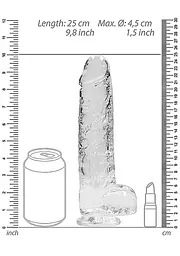 Фалоімітатор Realrock Crystal Clear 9" 22 см прозорий - мініатюра 5