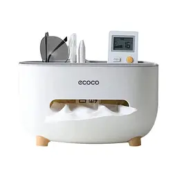Настільний органайзер Ecoco Tissue з диспенсером для серветок та відсіками для зручного зберігання аксесуарів - мініатюра 2