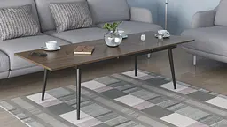 Стіл журнальний трансформер Dandi Small Ferrum-decor 45x120(160)x60 Чорний метал ДСП Дуб Сонома Трюфель 16 мм (FRD-106789) - мініатюра 8