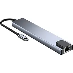 Концентратор Dynamode USB-C 8-in-1 HDMI 4K30Hz + 1xRJ45 + 1xUSB 3.0 + 1xUSB 2.0 + 1xUSB-C PD (BYL-2017L) - мініатюра 3