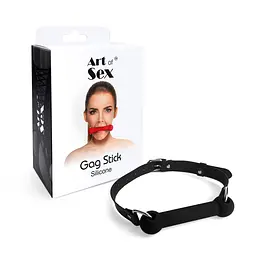 Кляп Палиця, натуральна шкіра, силікон та Art of Sex - Gag Stick Silicon, Чорний Art of Sex SO6705 95122 - мініатюра 3