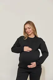 Теплий світшот для майбутніх мам та годування груддю Berlin XXL-3XL (50-52) Lullababe Чорний - мініатюра 2