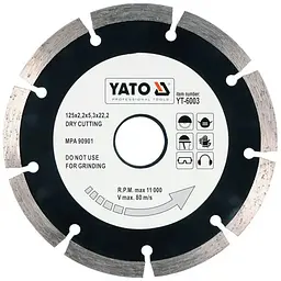Диск алмазний сегмент YATO SEGMENT Ø=125x8.0x22.2 мм (YT-6003)