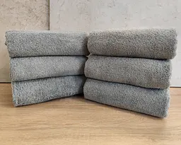 Набір турецьких махрових однотонних рушників Zeron 6 штук 50х90 Light Gray щільність 500 г/м2 - мініатюра 4