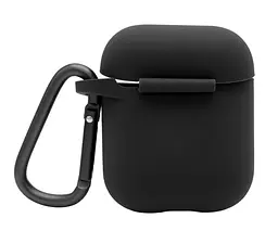 Чохол для навушників Apple AirPods Silicone Case with carbine [Black] [39573] - мініатюра 4