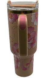 Термос термокружка Stanley Quencher H2.0 Tumbler из нержавеющей стали 1,18 л Peach Flower Barbie KT7001984 - миниатюра 9