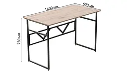 Комп'ютерний стіл Ferrum-decor Райан 75x140x60 чорний ДСП Дуб Сан-Марино 16мм (FRD-103694) - мініатюра 4
