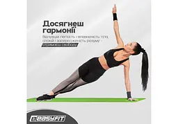 Килимок для фітнесу та йоги EasyFit NBR 10 мм Зелений (EF-1919-GN) - мініатюра 8