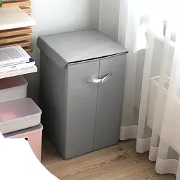 Ящик для зберігання МВМ My Home текстильний з кришкою 340х340х580 мм сірий (TH-02 GRAY) - мініатюра 4