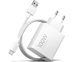 Зарядний пристрій Xiaomi 100W Charging Combo набір блок і кабель (BHR095VEU) білий