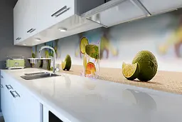 Кухонний фартух Happy Pocket Коктейль наклейка ПВХ пляжний відпочинок лайми цитруси Блакитний 60х250 см Z180565 - мініатюра 6