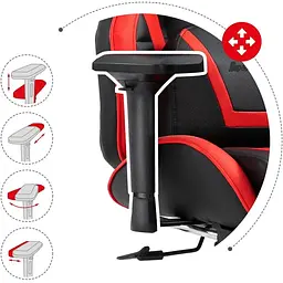 Комп'ютерне крісло Zano Falcor Red + оригінальний килимок для миші! - мініатюра 7