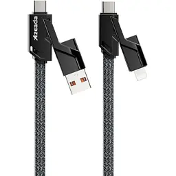 Дата кабель USB-C to USB-C + Lightning + USB-A 1.5m Black Proda (PD-B96th-BK) - мініатюра 3