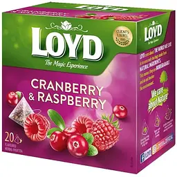 Чай фруктовий Loyd Cranberry&Raspberry Журавлина та малина 40 г (20 шт. х 2 г) - мініатюра 2