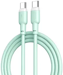 USB Кабель XO NB208B Type-C-Type-C Liquid Silicone 60W 5A 1.0m Зелений