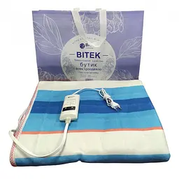 Електроковдра двоспальна байкова 2 режими синя в смужку BITEK BT-2109 150*180 см - мініатюра 2