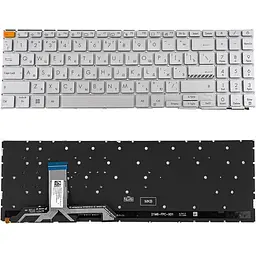 Клавіатура для ноутбука ASUS (X1502 series) rus сріблястий без кадру підсвічування клавіш (Червоний esc)