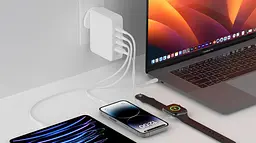 Зарядний пристрій мережевий Belkin 140Вт 3хUSB-С GAN PD PPS, USB-A, білий - мініатюра 2