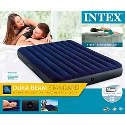 Велюровий Двоспальний Матрац Intex 64759 152х203х25 см Синій - мініатюра 2