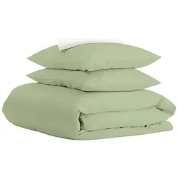 Комплект постільної білизни Cosas євро з простирадлом на резинці OLIVE 200 x 220 см (Ranfors_Olive_El-White_200)
