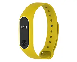 Силіконовий ремінець Primo для фітнес-браслета Xiaomi Mi Band 2 Yellow-White - мініатюра 2