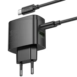 МЗП Hoco CS63A Bright PD65W (1USB-A/1C) + кабель Type-C to Type-C Black - мініатюра 4