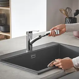 Змішувач для кухні з висувним виливом Grohe Eurosmart 30305001 Хром - мініатюра 8