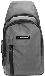 Сумка через плече Lanpad 17х27х9 см нейлонова з переставним ременем Сірий
