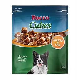 Ласощі для собак Rocco Cubes кубики з куркою та рибою 150 г 006829 ЦІНА ЗА 1 КГ